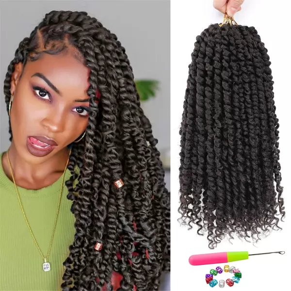 Passion Twist Hair - 8 Packs 12 Inch Passion Twist Crochet Hair For Women, Crochet Pretwisted Curly Hair Passion Twists Synthetic Braiding Hair Extensions 