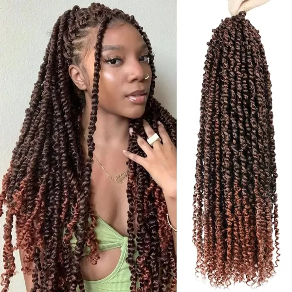 Passion Twist Hair - 8 Packs 12 Inch Passion Twist Crochet Hair For Women, Crochet Pretwisted Curly Hair Passion Twists Synthetic Braiding Hair Extensions 