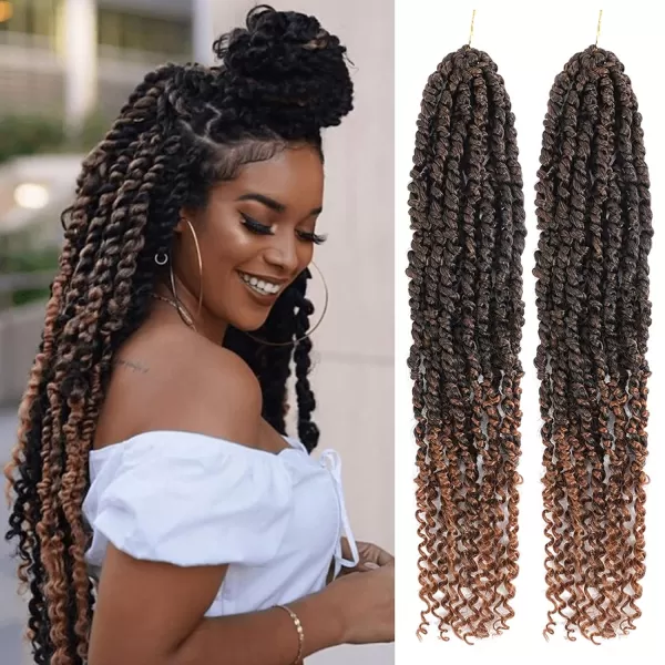 Passion Twist Hair - 8 Packs 12 Inch Passion Twist Crochet Hair For Women, Crochet Pretwisted Curly Hair Passion Twists Synthetic Braiding Hair Extensions 