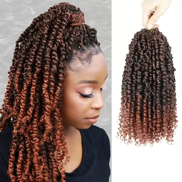 Passion Twist Hair - 8 Packs 12 Inch Passion Twist Crochet Hair For Women, Crochet Pretwisted Curly Hair Passion Twists Synthetic Braiding Hair Extensions 
