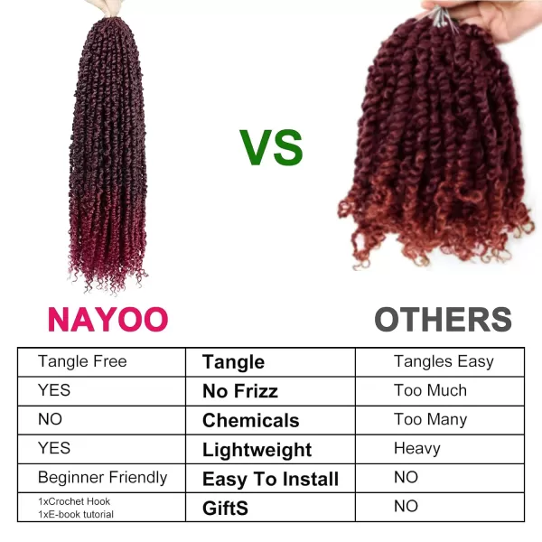 Passion Twist Hair - 8 Packs 12 Inch Passion Twist Crochet Hair For Women, Crochet Pretwisted Curly Hair Passion Twists Synthetic Braiding Hair Extensions 