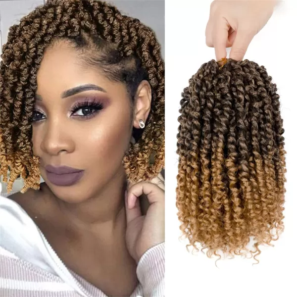 Passion Twist Hair - 8 Packs 12 Inch Passion Twist Crochet Hair For Women, Crochet Pretwisted Curly Hair Passion Twists Synthetic Braiding Hair Extensions 