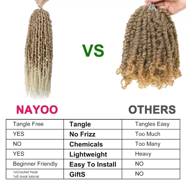 Passion Twist Hair - 8 Packs 12 Inch Passion Twist Crochet Hair For Women, Crochet Pretwisted Curly Hair Passion Twists Synthetic Braiding Hair Extensions 