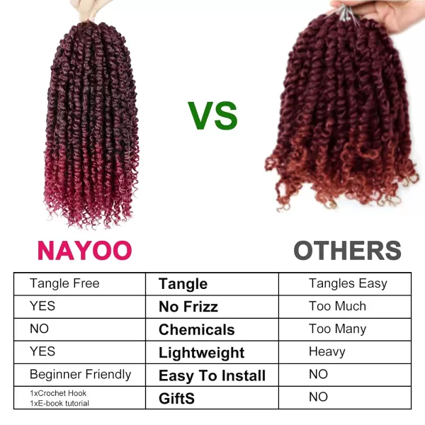 Passion Twist Hair - 8 Packs 12 Inch Passion Twist Crochet Hair For Women, Crochet Pretwisted Curly Hair Passion Twists Synthetic Braiding Hair Extensions 