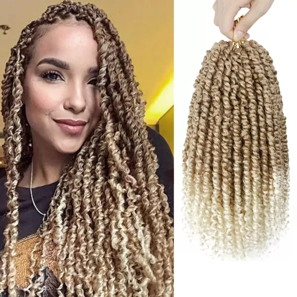 Passion Twist Hair - 8 Packs 12 Inch Passion Twist Crochet Hair For Women, Crochet Pretwisted Curly Hair Passion Twists Synthetic Braiding Hair Extensions 