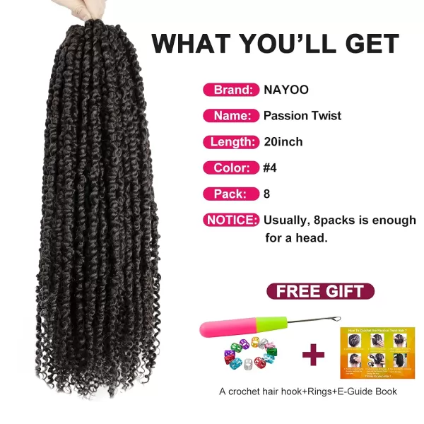 Passion Twist Hair - 8 Packs 12 Inch Passion Twist Crochet Hair For Women, Crochet Pretwisted Curly Hair Passion Twists Synthetic Braiding Hair Extensions 
