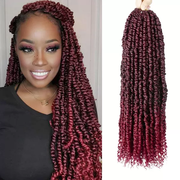 Passion Twist Hair - 8 Packs 12 Inch Passion Twist Crochet Hair For Women, Crochet Pretwisted Curly Hair Passion Twists Synthetic Braiding Hair Extensions 