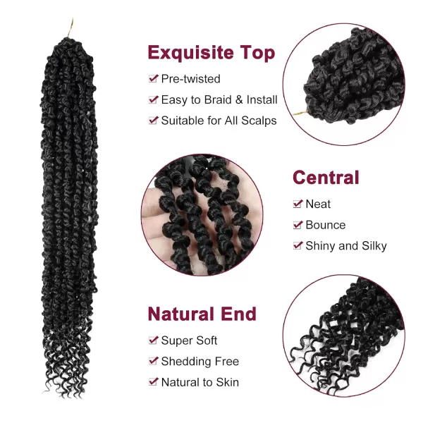 Passion Twist Hair - 8 Packs 12 Inch Passion Twist Crochet Hair For Women, Crochet Pretwisted Curly Hair Passion Twists Synthetic Braiding Hair Extensions 