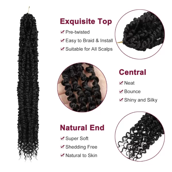 Passion Twist Hair - 8 Packs 12 Inch Passion Twist Crochet Hair For Women, Crochet Pretwisted Curly Hair Passion Twists Synthetic Braiding Hair Extensions 