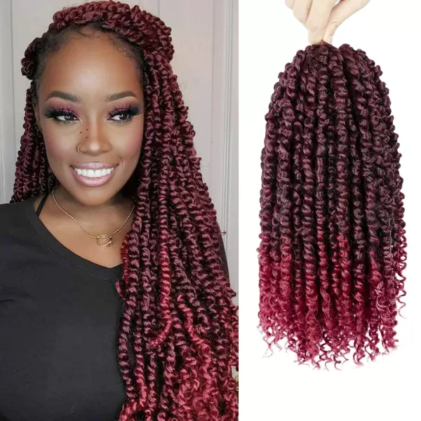 Passion Twist Hair - 8 Packs 12 Inch Passion Twist Crochet Hair For Women, Crochet Pretwisted Curly Hair Passion Twists Synthetic Braiding Hair Extensions 