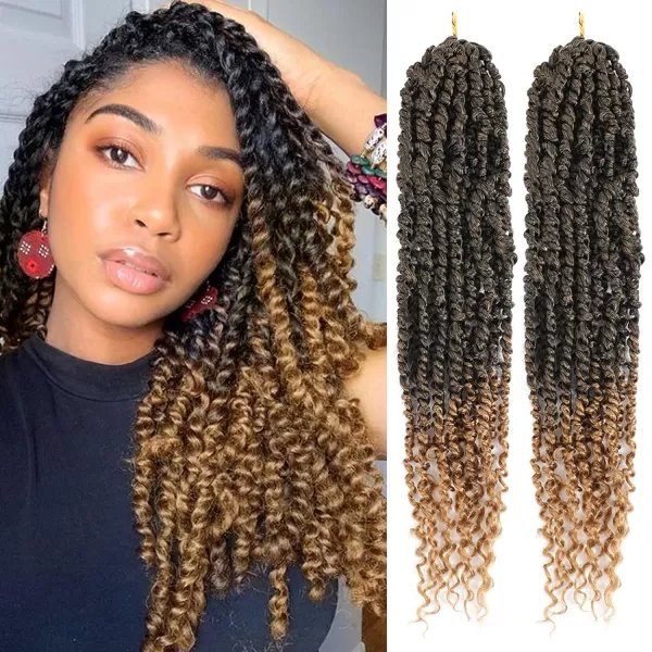 Passion Twist Hair - 8 Packs 12 Inch Passion Twist Crochet Hair For Women, Crochet Pretwisted Curly Hair Passion Twists Synthetic Braiding Hair Extensions 