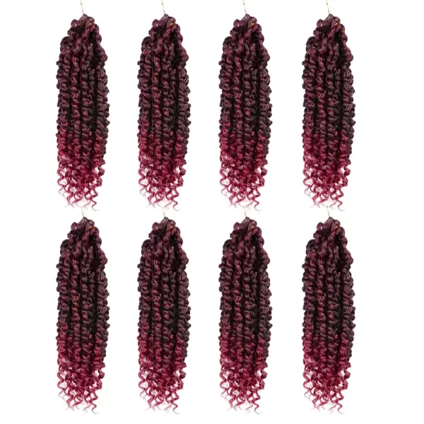 Passion Twist Hair - 8 Packs 12 Inch Passion Twist Crochet Hair For Women, Crochet Pretwisted Curly Hair Passion Twists Synthetic Braiding Hair Extensions 