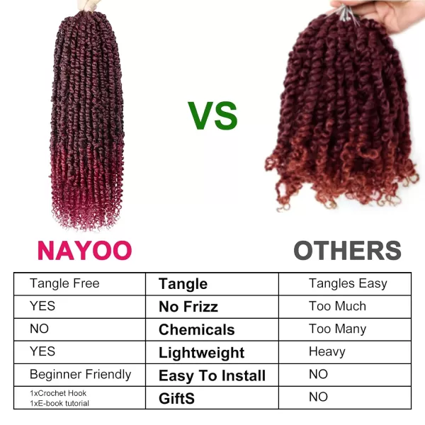 Passion Twist Hair - 8 Packs 12 Inch Passion Twist Crochet Hair For Women, Crochet Pretwisted Curly Hair Passion Twists Synthetic Braiding Hair Extensions 