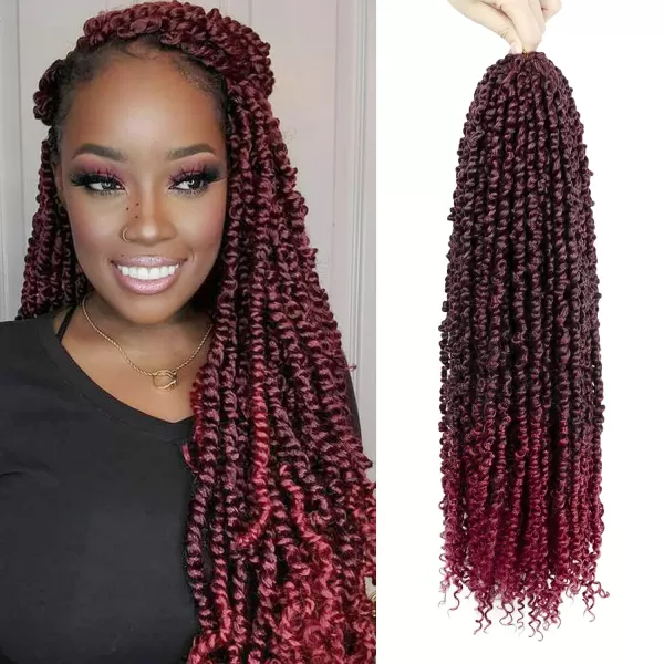 Passion Twist Hair - 8 Packs 12 Inch Passion Twist Crochet Hair For Women, Crochet Pretwisted Curly Hair Passion Twists Synthetic Braiding Hair Extensions 