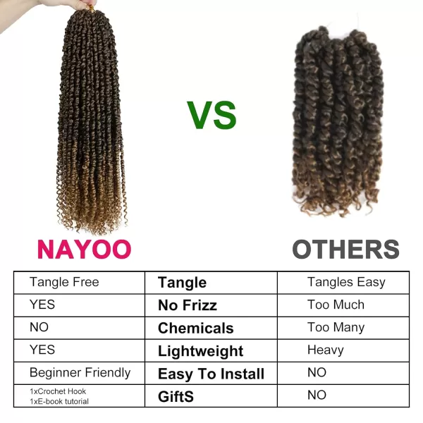 Passion Twist Hair - 8 Packs 12 Inch Passion Twist Crochet Hair For Women, Crochet Pretwisted Curly Hair Passion Twists Synthetic Braiding Hair Extensions 