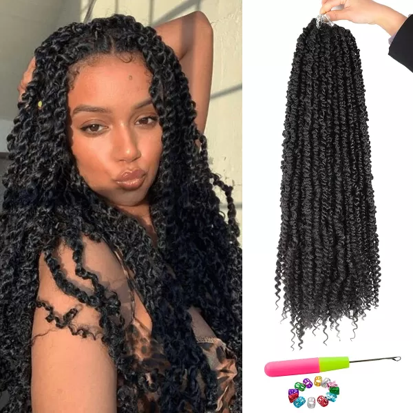 Passion Twist Hair - 8 Packs 12 Inch Passion Twist Crochet Hair For Women, Crochet Pretwisted Curly Hair Passion Twists Synthetic Braiding Hair Extensions 