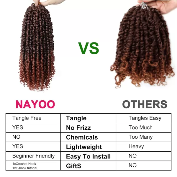 Passion Twist Hair - 8 Packs 12 Inch Passion Twist Crochet Hair For Women, Crochet Pretwisted Curly Hair Passion Twists Synthetic Braiding Hair Extensions 