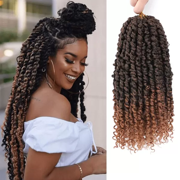 Passion Twist Hair - 8 Packs 12 Inch Passion Twist Crochet Hair For Women, Crochet Pretwisted Curly Hair Passion Twists Synthetic Braiding Hair Extensions 
