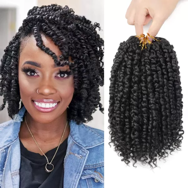 Passion Twist Hair - 8 Packs 12 Inch Passion Twist Crochet Hair For Women, Crochet Pretwisted Curly Hair Passion Twists Synthetic Braiding Hair Extensions 