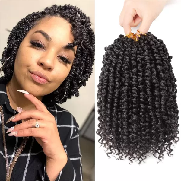 Passion Twist Hair - 8 Packs 12 Inch Passion Twist Crochet Hair For Women, Crochet Pretwisted Curly Hair Passion Twists Synthetic Braiding Hair Extensions 