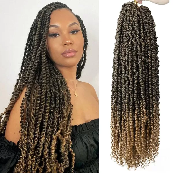 Passion Twist Hair - 8 Packs 12 Inch Passion Twist Crochet Hair For Women, Crochet Pretwisted Curly Hair Passion Twists Synthetic Braiding Hair Extensions 