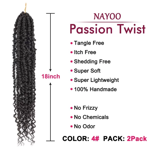 Passion Twist Hair - 8 Packs 12 Inch Passion Twist Crochet Hair For Women, Crochet Pretwisted Curly Hair Passion Twists Synthetic Braiding Hair Extensions 