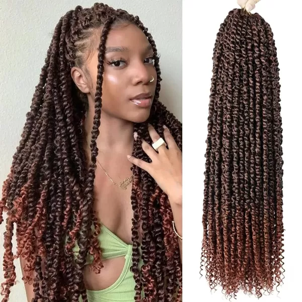 Passion Twist Hair - 8 Packs 12 Inch Passion Twist Crochet Hair For Women, Crochet Pretwisted Curly Hair Passion Twists Synthetic Braiding Hair Extensions 