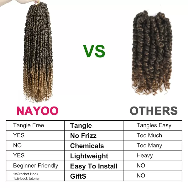 Passion Twist Hair - 8 Packs 12 Inch Passion Twist Crochet Hair For Women, Crochet Pretwisted Curly Hair Passion Twists Synthetic Braiding Hair Extensions 