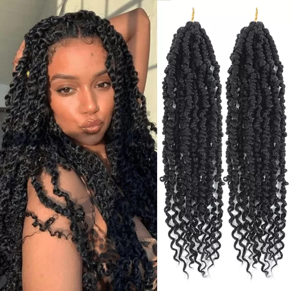 Passion Twist Hair - 8 Packs 12 Inch Passion Twist Crochet Hair For Women, Crochet Pretwisted Curly Hair Passion Twists Synthetic Braiding Hair Extensions 