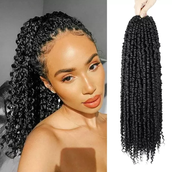 Passion Twist Hair - 8 Packs 12 Inch Passion Twist Crochet Hair For Women, Crochet Pretwisted Curly Hair Passion Twists Synthetic Braiding Hair Extensions 