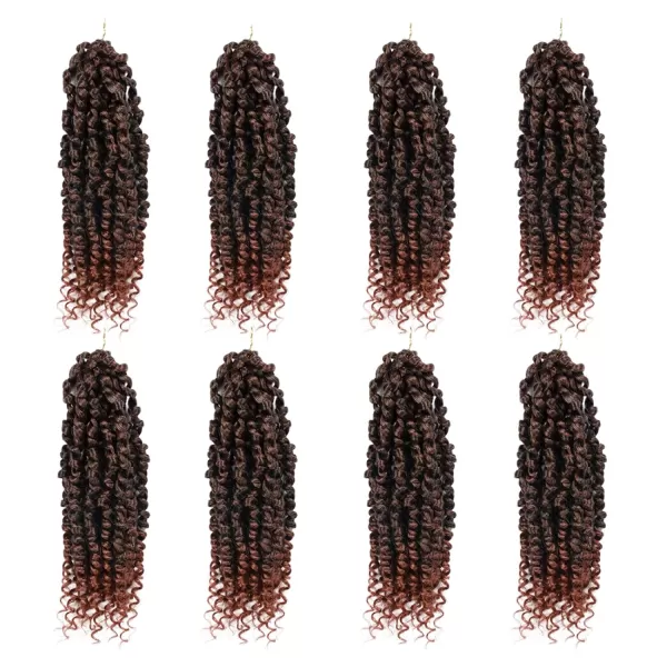 Passion Twist Hair - 8 Packs 12 Inch Passion Twist Crochet Hair For Women, Crochet Pretwisted Curly Hair Passion Twists Synthetic Braiding Hair Extensions 