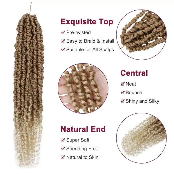 Passion Twist Hair - 8 Packs 12 Inch Passion Twist Crochet Hair For Women, Crochet Pretwisted Curly Hair Passion Twists Synthetic Braiding Hair Extensions 