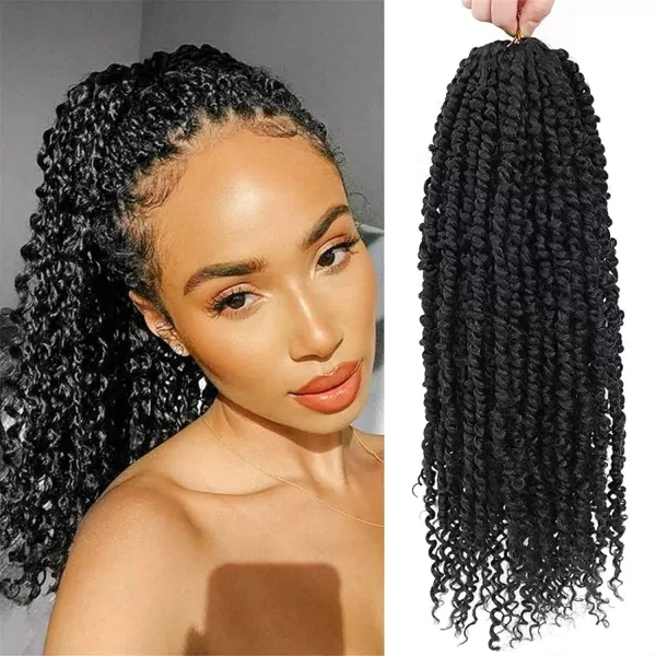 Passion Twist Hair - 8 Packs 12 Inch Passion Twist Crochet Hair For Women, Crochet Pretwisted Curly Hair Passion Twists Synthetic Braiding Hair Extensions 