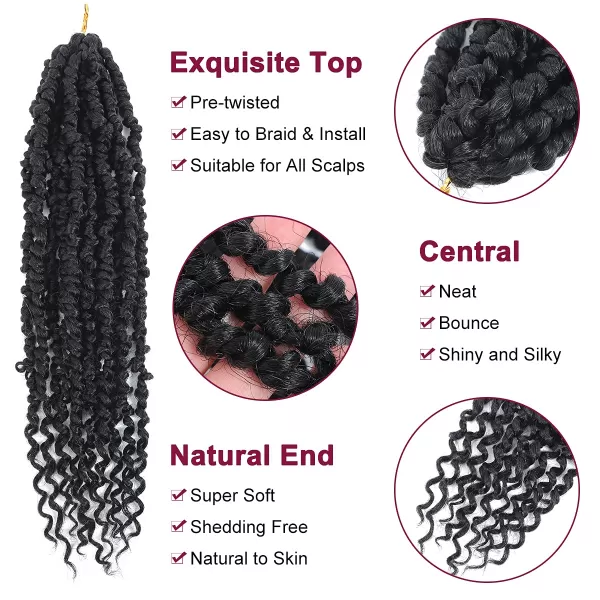 Passion Twist Hair - 8 Packs 12 Inch Passion Twist Crochet Hair For Women, Crochet Pretwisted Curly Hair Passion Twists Synthetic Braiding Hair Extensions 
