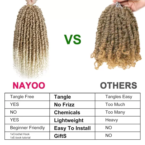 Passion Twist Hair - 8 Packs 12 Inch Passion Twist Crochet Hair For Women, Crochet Pretwisted Curly Hair Passion Twists Synthetic Braiding Hair Extensions 