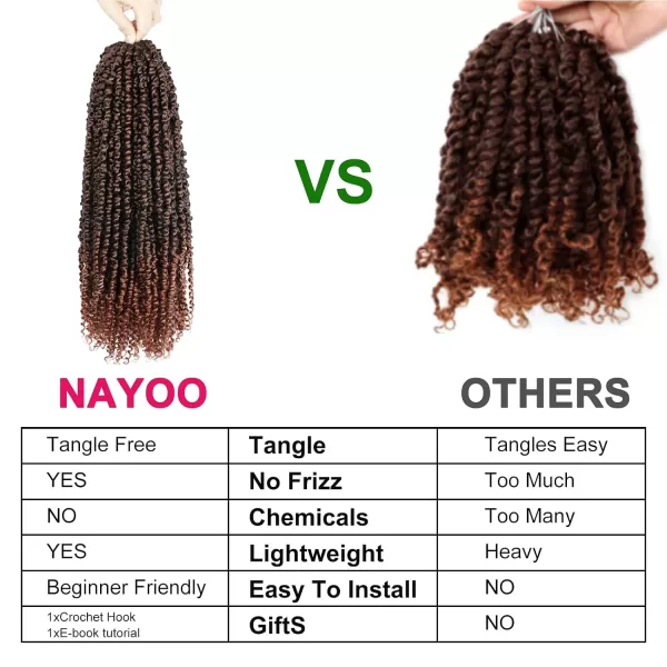 Passion Twist Hair - 8 Packs 12 Inch Passion Twist Crochet Hair For Women, Crochet Pretwisted Curly Hair Passion Twists Synthetic Braiding Hair Extensions 