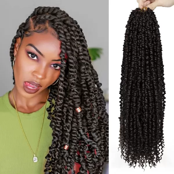 Passion Twist Hair - 8 Packs 12 Inch Passion Twist Crochet Hair For Women, Crochet Pretwisted Curly Hair Passion Twists Synthetic Braiding Hair Extensions 