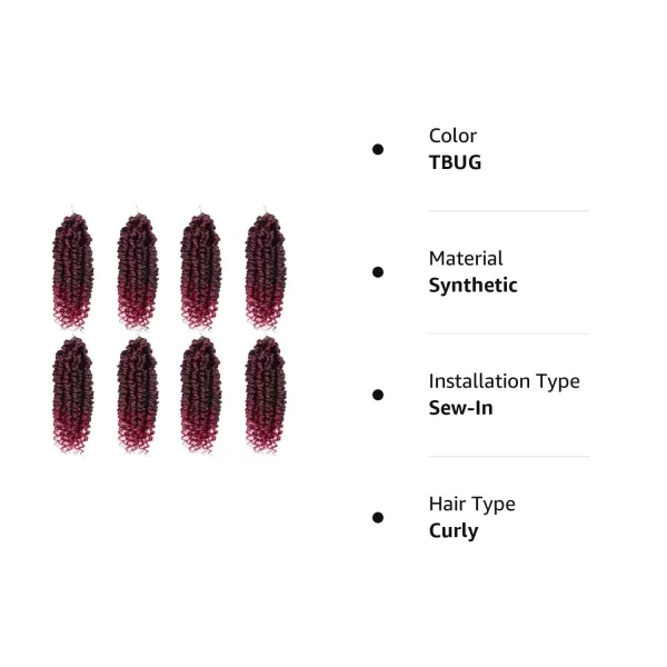 Passion Twist Hair - 8 Packs 12 Inch Passion Twist Crochet Hair For Women, Crochet Pretwisted Curly Hair Passion Twists Synthetic Braiding Hair Extensions 