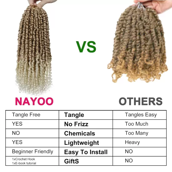 Passion Twist Hair - 8 Packs 12 Inch Passion Twist Crochet Hair For Women, Crochet Pretwisted Curly Hair Passion Twists Synthetic Braiding Hair Extensions 