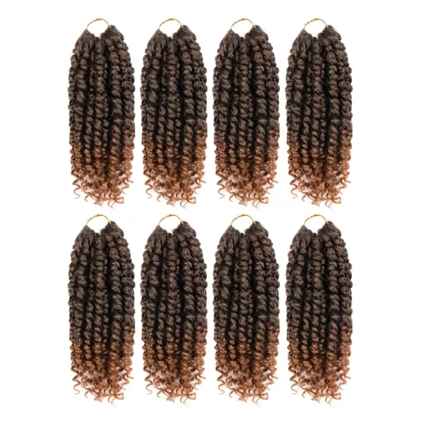 Passion Twist Hair - 8 Packs 12 Inch Passion Twist Crochet Hair For Women, Crochet Pretwisted Curly Hair Passion Twists Synthetic Braiding Hair Extensions 