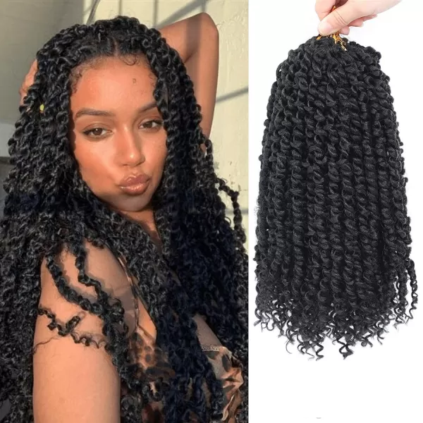 Passion Twist Hair - 8 Packs 12 Inch Passion Twist Crochet Hair For Women, Crochet Pretwisted Curly Hair Passion Twists Synthetic Braiding Hair Extensions 