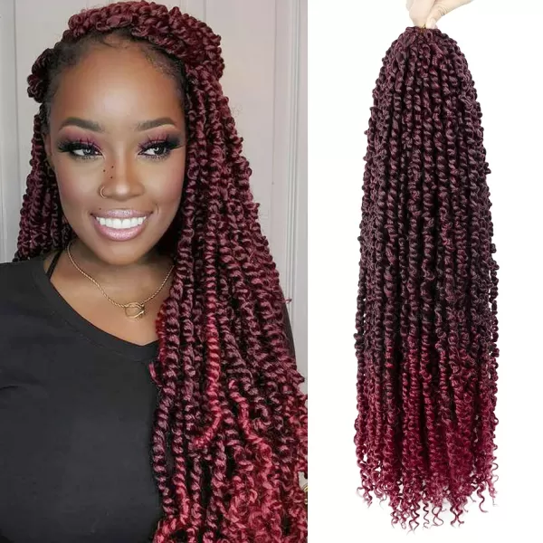 Passion Twist Hair - 8 Packs 12 Inch Passion Twist Crochet Hair For Women, Crochet Pretwisted Curly Hair Passion Twists Synthetic Braiding Hair Extensions 