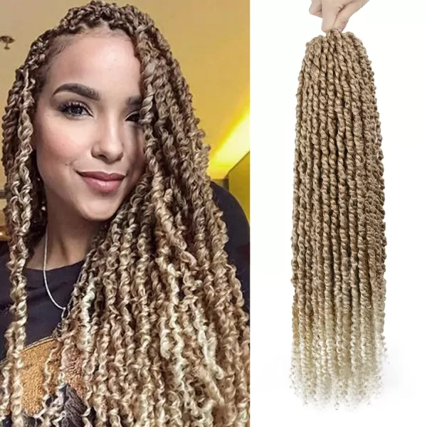 Passion Twist Hair - 8 Packs 12 Inch Passion Twist Crochet Hair For Women, Crochet Pretwisted Curly Hair Passion Twists Synthetic Braiding Hair Extensions 