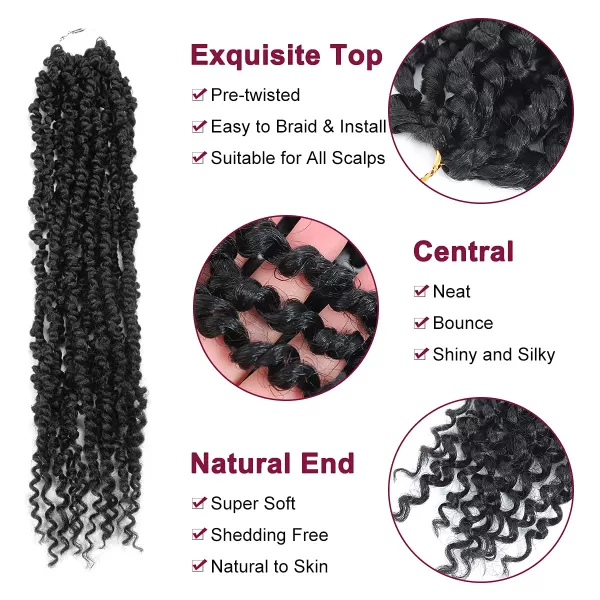 Passion Twist Hair - 8 Packs 12 Inch Passion Twist Crochet Hair For Women, Crochet Pretwisted Curly Hair Passion Twists Synthetic Braiding Hair Extensions 