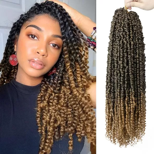 Passion Twist Hair - 8 Packs 12 Inch Passion Twist Crochet Hair For Women, Crochet Pretwisted Curly Hair Passion Twists Synthetic Braiding Hair Extensions 