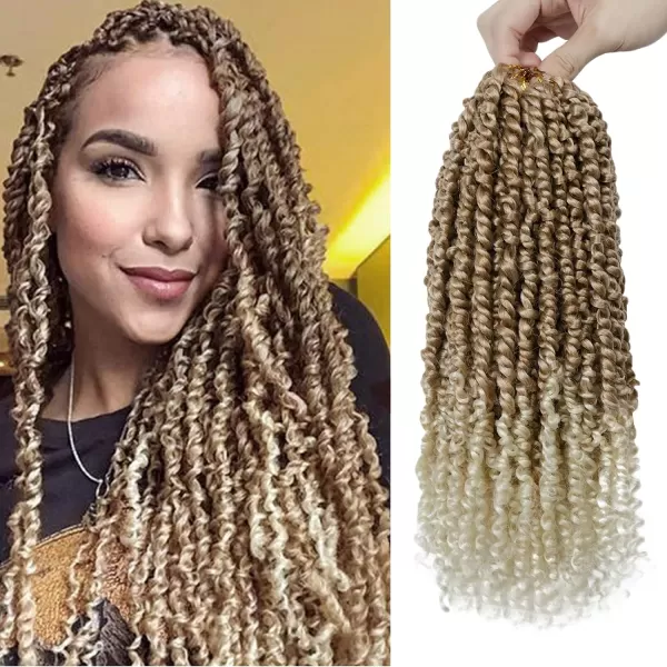 Passion Twist Hair - 8 Packs 12 Inch Passion Twist Crochet Hair For Women, Crochet Pretwisted Curly Hair Passion Twists Synthetic Braiding Hair Extensions 