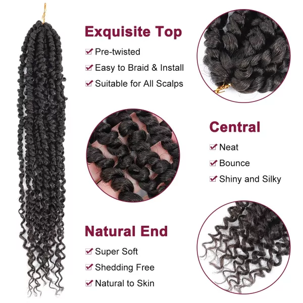 Passion Twist Hair - 8 Packs 12 Inch Passion Twist Crochet Hair For Women, Crochet Pretwisted Curly Hair Passion Twists Synthetic Braiding Hair Extensions 