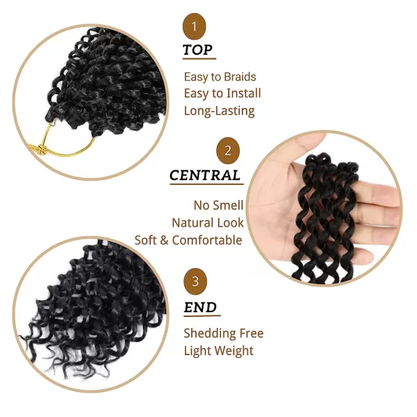 Passion Twist Hair - 8 Packs 12 Inch Passion Twist Crochet Hair For Women, Crochet Pretwisted Curly Hair Passion Twists Synthetic Braiding Hair Extensions 