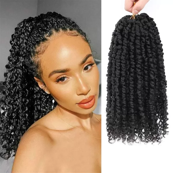 Passion Twist Hair - 8 Packs 12 Inch Passion Twist Crochet Hair For Women, Crochet Pretwisted Curly Hair Passion Twists Synthetic Braiding Hair Extensions 