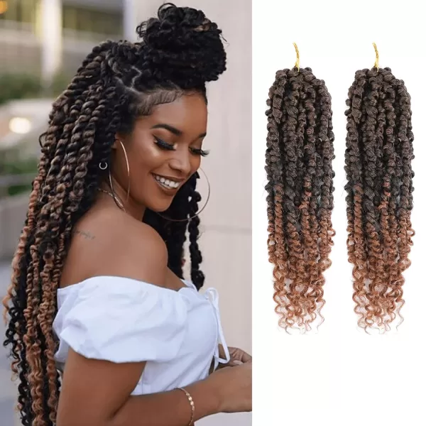 Passion Twist Hair - 8 Packs 12 Inch Passion Twist Crochet Hair For Women, Crochet Pretwisted Curly Hair Passion Twists Synthetic Braiding Hair Extensions 